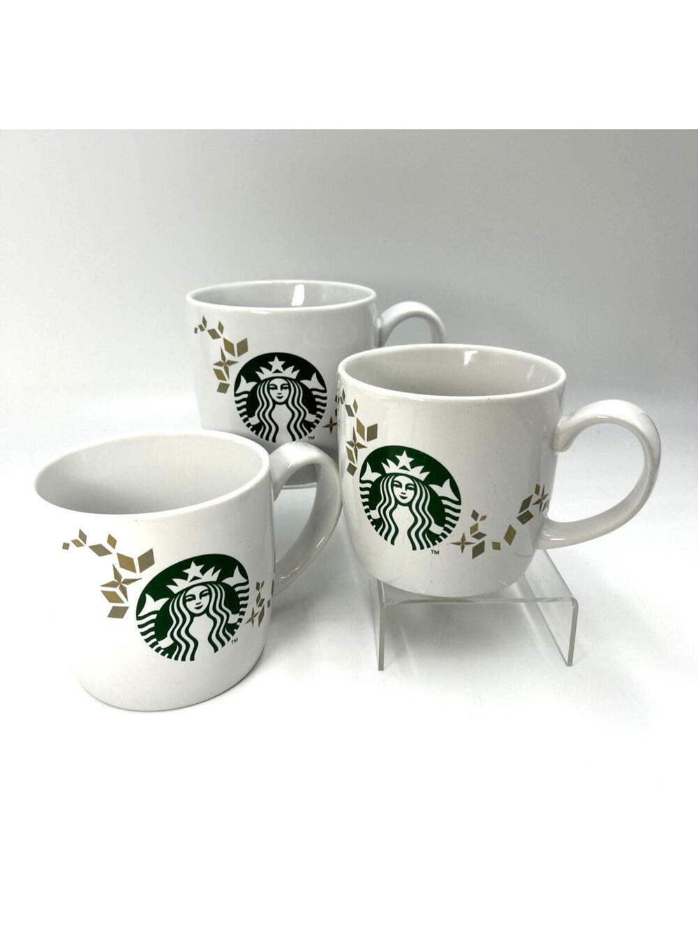 Set Of 3, 2013 Starbucks Coffee Tea Cocoa Mug Christmas Holiday Collection 14 oz
